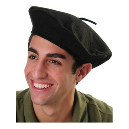 Adult Mens or Womens Black French Beret Novelty Party Beatnik Hippie Hat