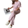 thumbnail image 2 of Women'S Pajamas 2 Piece Cotton Blend PJ Set Pink XL, 2 of 9