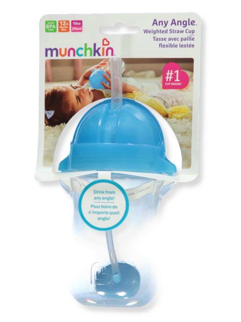 Munchkin Any Angle Weighted Straw Cup (10 oz.) blue, one size