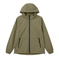 thumbnail image 6 of XUNKUSGA Rain Jacket Women Lightweight Zip Up Hooded Windbreaker Jacket Classic Solid Color Waterproof Windproof Rain Coats with Zipper Pockets Hiking Travel Jackets,Green,S, 6 of 8