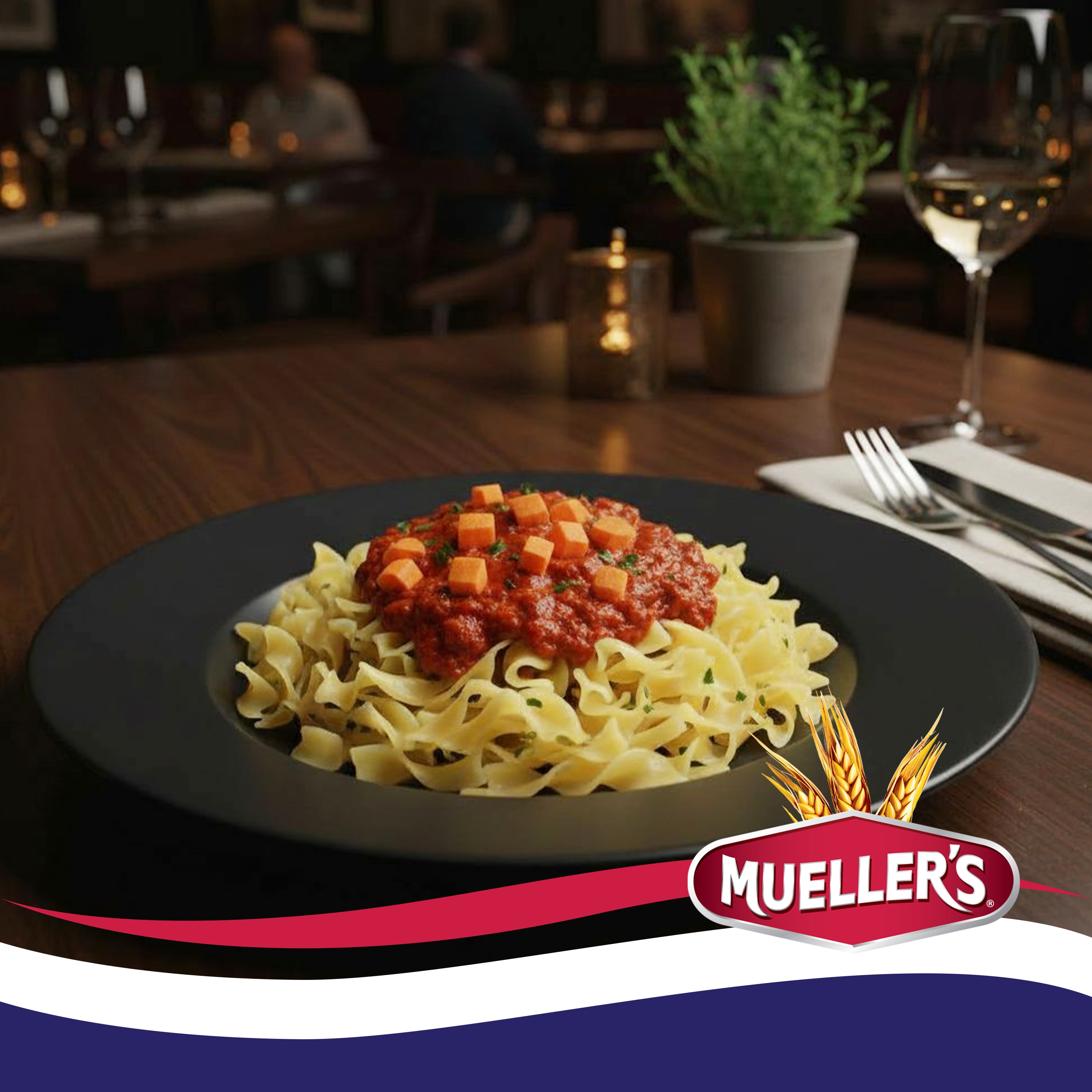 Mueller's Medium Egg Noodle Pasta, Quick & Easy Prep, Versatile Use, 12 Units, 7 lbs Total