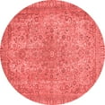 thumbnail image 1 of Ahgly Company Machine Washable Indoor Round Abstract Red Modern Area Rugs, 6' Round, 1 of 4