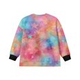 thumbnail image 5 of Xoenoiee Star Tie Dye Print Girls Casual Crewneck Sweatshirts 2025 Spring Fall Clothes Long Sleeve Side Slit Workout Fleece Pullover Tops, Size 11-12 Years, 5 of 7