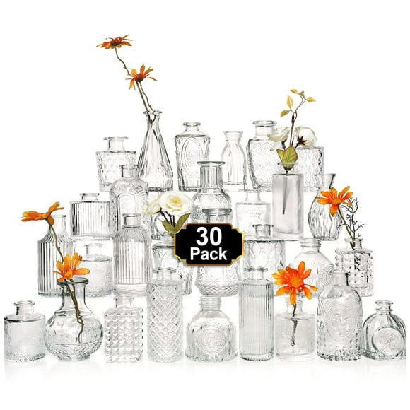 Set de 30 jarrones Arme de cristal, diseño vintage, 30 ml, para flores