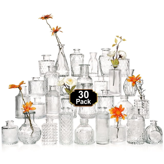 Set de 30 jarrones Arme de cristal, diseño vintage, 30 ml, para flores