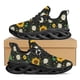 thumbnail image 1 of Zapatos vulcanizados con estampado de girasoles para mujer, zapatillas cómodas y transpirables, planos informales con cordones para mujer, 1 of 6