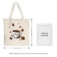 thumbnail image 3 of Stylish Canvas Tote Bag featuring a coffee cup filled with coffee beans with ' coffee ' printed on it Perfect for shopping and travel, 3 of 4