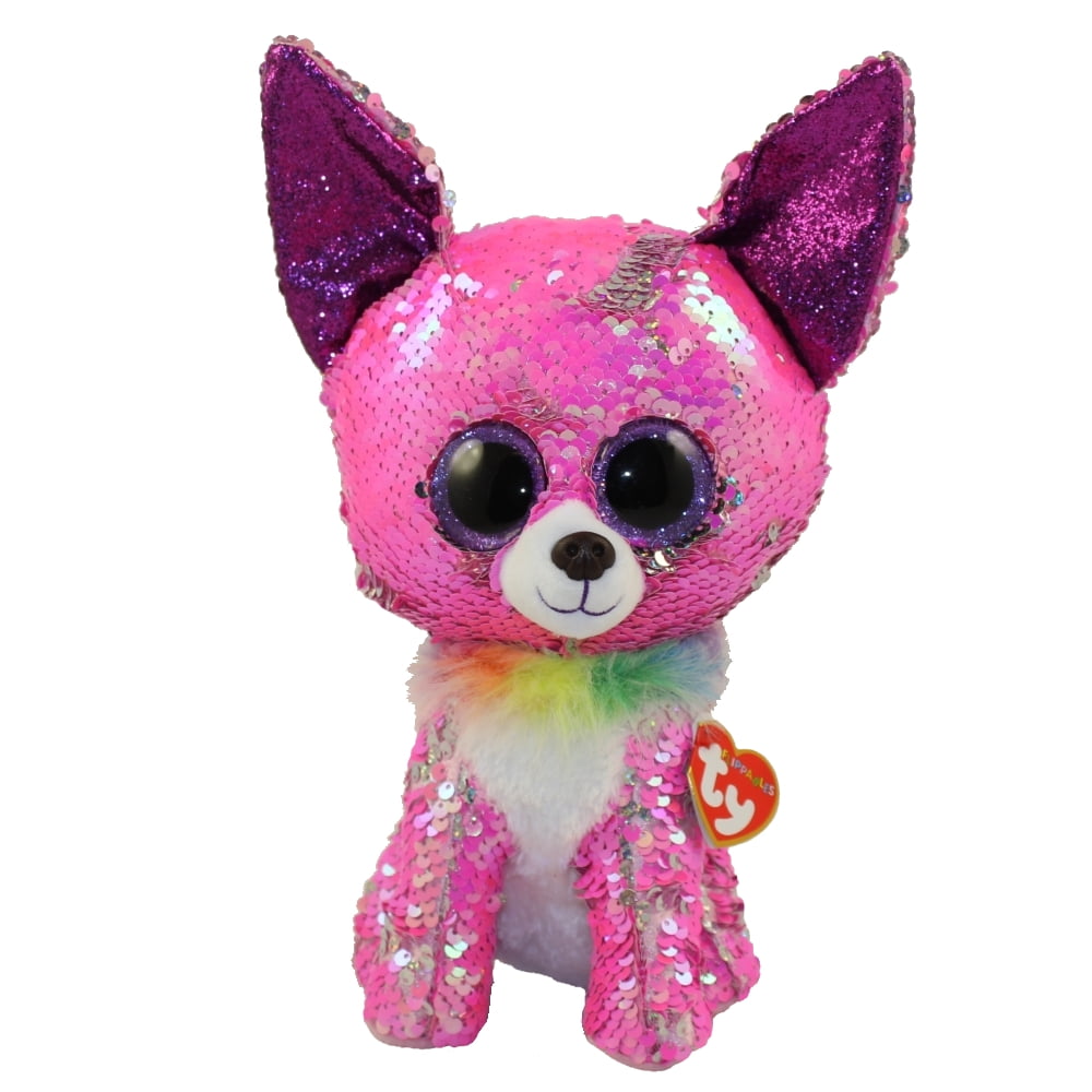 Charmed Dog Sequin Flippables Ty Beanie Boos Stuffed Animal Plush Small 8" 