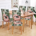 thumbnail image 2 of Yayeee 4 Pack Dining Chair Covers Stretch Parson Chairs Slipcovers Seat Protector, Pink Sleeping Cat, 2 of 6