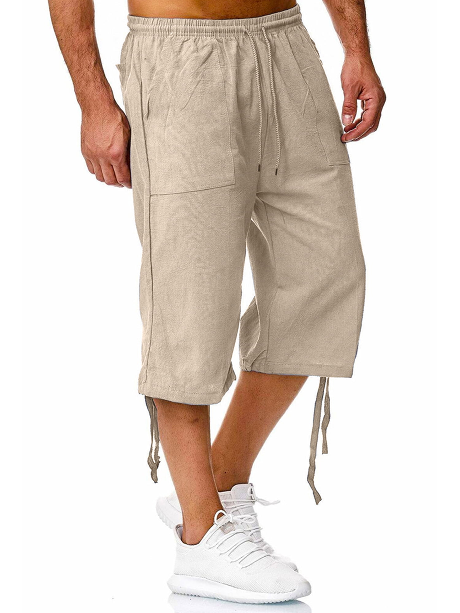3/4 Men Sports Football Pants zipper Pockets Athletic Football Soccer  Training sport Pants Elasticity Legging jogging Gym pants