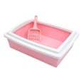 thumbnail image 4 of TISHITA Cat Litter Box Easy Clean for Indoor Cats Reusable Open Top Pet Litter Tray Pink, 4 of 8