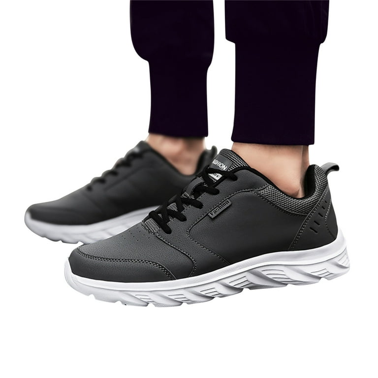 PEASKJP Tennis Shoes Mens Men Summer Breathable Soft Bottom Non Slip  Training Sneaker Men Fashion Sneakers 11 Grey
