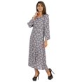 thumbnail image 3 of Bimba Printed Maxi Dress For Women Front Button Placket Ethnic Dress Casual Rayon Dresses, 3 of 7