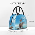 thumbnail image 2 of Daiia Elephant Giraffe Pattern Lunch Bag , Insulated Lunch Box, Small Leakproof Cooler Food Lunch Containers Reusable High Capacity Lunch Tote Bags-One Size, 2 of 6