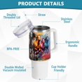 thumbnail image 4 of Horse Colorful 40 oz Tumbler with Handle Insulated&nbsp;Travel Mug&nbsp;Lid Straw Leak Proof Steel Vacuum Water Bottles Glasses Fits in Car Cup Holder, 4 of 7