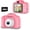 Pink+16G, variant on AILENBLE Kids Selfie Camera Dual Lens 1080P HD Video Recorder 28 Frames Filters 16G/32G/64G SD Card Shockproof Portable Lanyard Gift for Boys Girls Ages 3-10