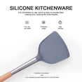 thumbnail image 3 of Silicone Cooking Utensils Kitchen Utensil Set - Heat Resistant, Wooden Handle Kitchen Gadgets with Holder for Nonstick Cookware (BPA Free),, 3 of 6