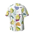 thumbnail image 2 of KLL Orange Green Avocado Print Men's Shirt Short Sleeve Button Down Summer Cuba Beach Shirts- X-Large, 2 of 7