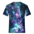 thumbnail image 6 of Penkiiy Galaxy Printed Shirt , Women's Cosmic Star Sky Print Funny Casual Fashion Short Sleeve Tops Blouse S Blue, 6 of 6