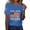 Blue, variant on 250 Anniversary USA Womens T Shirts Patriotic American Flag Pullover Crew Neck Short Sleeve Tops for Gifts, Red, S