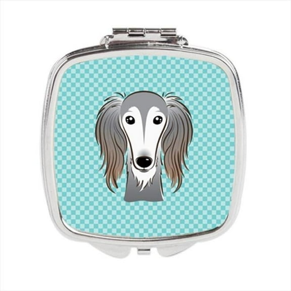 Carolines Treasures  Checkerboard Blue Saluki Compact Mirror - 2.75 x 3 x .3 In.