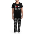 thumbnail image 4 of CafePress - I Love My Setter Dark Women's Dark Pajamas - Women's Short Sleeve Print T-Shirt and Pants Dark Cotton Pajama Set, 4 of 7