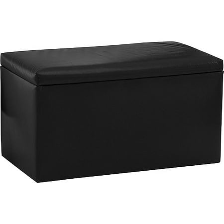 Skyline Furniture - Vinyl Storage Bench, Black