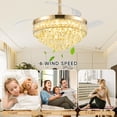 thumbnail image 3 of Ventilador de Techo Tipo Candelabro Deliyfans 42'' con Luces Dorado, 3 of 9