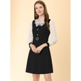 thumbnail image 3 of Vestido Midi Elegante Allegra K con Panel De Contrato y Cuello En V para Mujer Negro S, 3 of 6