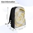 thumbnail image 4 of Gaeub White Rose Print Unisex Backpacks, College Bookbag,Daypack with Padded 15" Laptop Sleeve,for School, Work, and Travel, 4 of 8