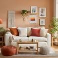thumbnail image 3 of Topfinel Orange White Decorative Throw Pillow Covers for Sofa,Velvet Cushion Case for Couch Living Room Decor-Square Pillows,Set of 4,16x16 Inch, 3 of 7