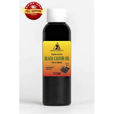 Black Castor Oil Organic USP Grade Hexane Free Cold Pressed Premium Pure 2 oz