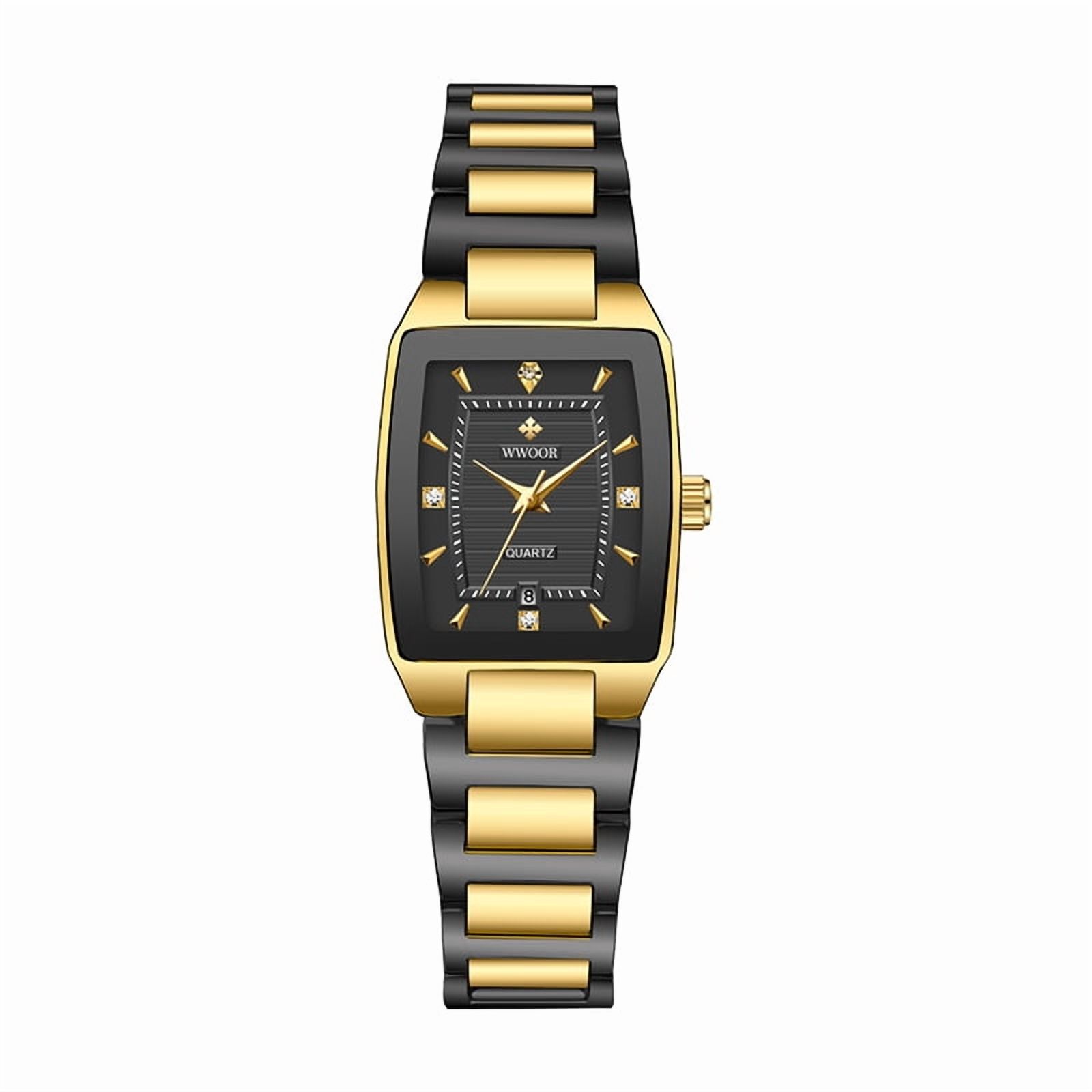 Square Watches for Women, Women's Wristwatches, Ladies Waterproof Stainless Steel Analog Small Dainty Gold Watch for Women