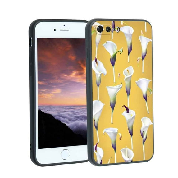 Compatible with iPhone 7 Plus Phone Case, calla-lily3 Case Silicone Protective for Teen Girl Boy Case for iPhone 7 Plus