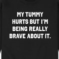thumbnail image 3 of Instant Message - Tummy Hurts Brave - Men's Crew Neck Fleece Pullover, 3 of 6
