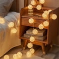 thumbnail image 3 of Cotton Garland Balls Lights String Christmas Easter Outdoor Hanging Party Baby Kids Room Bed Fairy Lights Decorations, 3 of 10