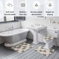thumbnail image 6 of Summer Tropical Bathroom Rugs Set Plant Coconut Palm Tree Vintage Abstract Non Slip Absorbent Soft Bath Mats 3 Piece Set with Bathroom Rug, U-Shaped Floor Mat, Toilet Seat Cover Small Size, 6 of 9