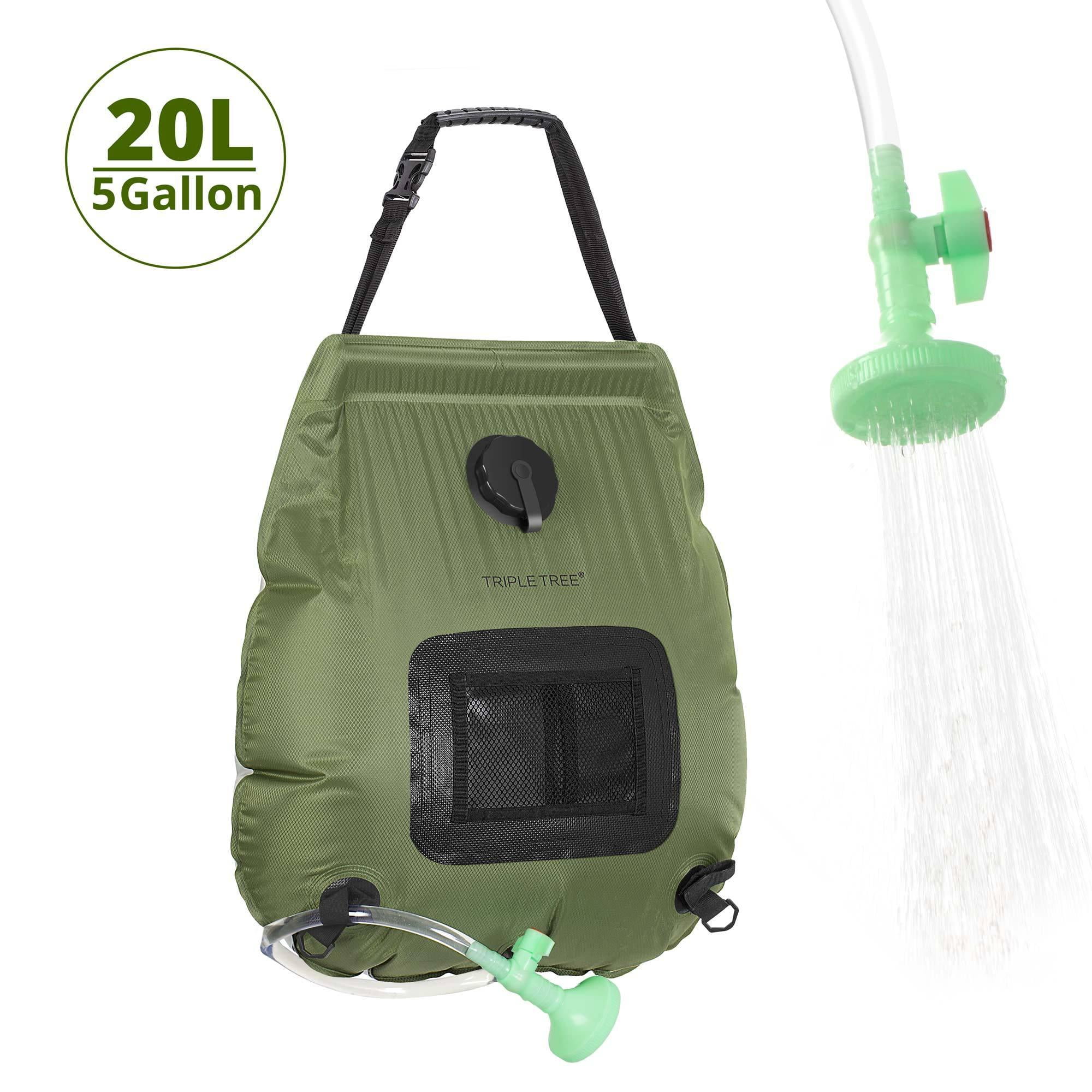 20/40L Portable Solar Camping Shower Bag Outdoor Hiking Heating Water Bath Set 