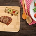 thumbnail image 2 of Bamboo Cutting Boards for Kitchen Wood Cutting Board - Set of 3, Bamboo Cutting Board Set with Juice Groove, Serving Board Set, Thick Chopping Board for Meat, Vegetables, Easy Grip Handle, 2 of 4