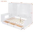 thumbnail image 2 of Harper & Bright Designs Twin Daybed with Cabinet Storage & Bookcase, Wooden Daybed with 3 Drawers, All-in-One Storage Cabinet and Shelf, White, 2 of 17