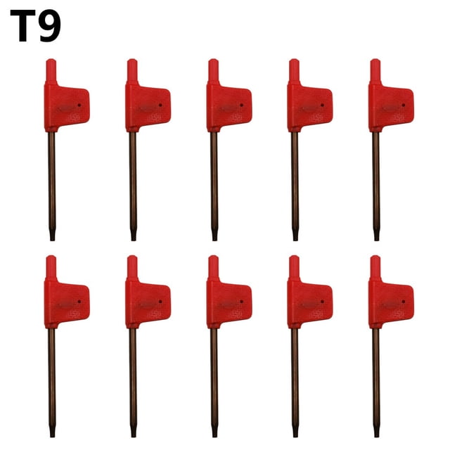 BTOER 10pcs Torx Head Screwdriver L Shape Red Flag Type Spanner Key Screw Driver Wrench T5 T6 T7 T8 10 T15 T20 Hand Tools