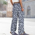 thumbnail image 5 of Women's Printed Elastic Waist Casual Pants with Pockets Loose Fit Comfortable Bottoms Under $10, 5 of 8