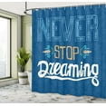 thumbnail image 5 of Ambesonne Indigo Shower Curtain, Never Stop Dreaming, 69"Wx84"L, Royal Blue Yellow, 5 of 5