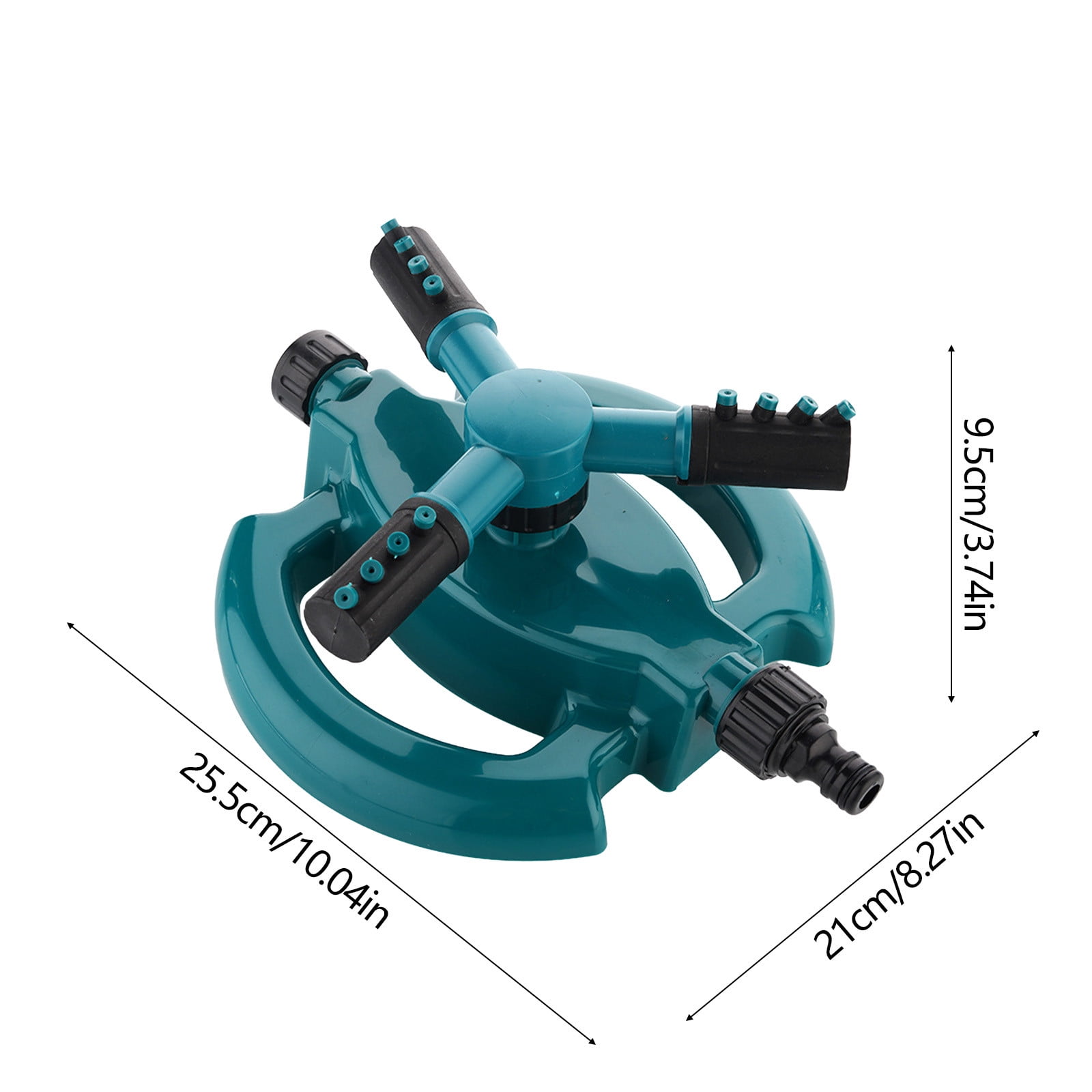 360 Degree Rotating Garden Sprinkler - Automatic Adjustable Lawn Water Sprinkler System with 6-8M Spray Range, Plastic Hose Irrigation for Yard, Grass & Plants (10.04x8.27x3.74in, Green)