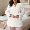 thumbnail image 2 of iHPH7 Bed Jackets for Women Fleece Jacket Sleep Tops for Women Fuzzy Jackets for Women's Sleepwear Winter Clothing for Women Warm Jackets for Women White 3XL, 2 of 9