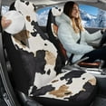 thumbnail image 2 of Uorisanigo Car Seat Covers, Plush Seat Covers, 2PCS Soft Coral Fleece Fabric Driver Seats Cover Protection Fit for Most SUV Trucks(Black and Brown Cow Print, Front Pair), 2 of 7