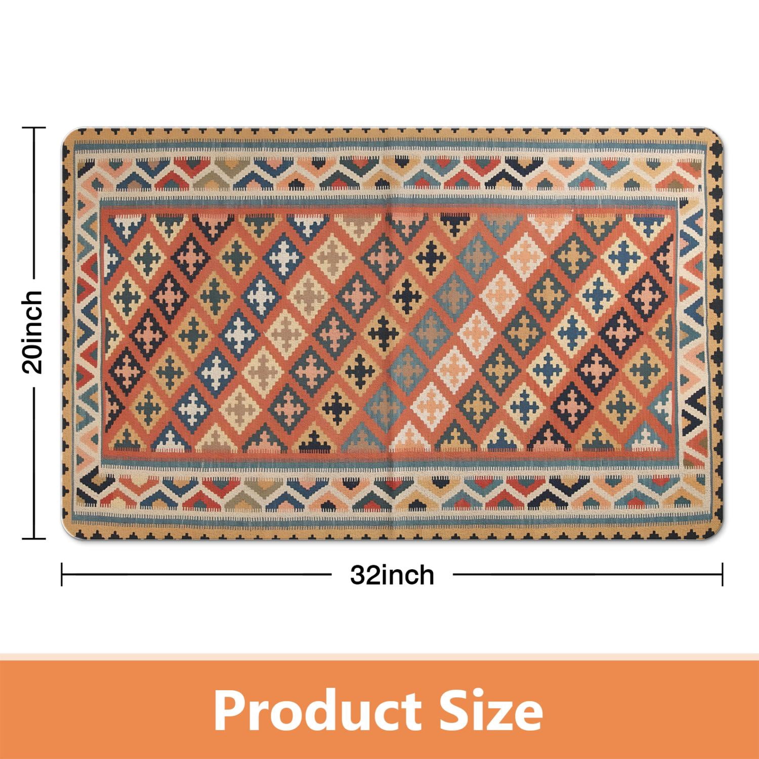Modern Boho Bathroom Rugs: Non-Slip, Super Soft Aztec Bath Mat, Beautiful Western Geometric Design, Highly Absorbent - Perfect Addition to Your Bathroom Décor, 20x32 Inch