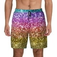 thumbnail image 2 of Goofa Glitter Rainbow Printed Men's Swim Trunks Board Shorts Quick Dry Mens Swimming Trunks with Compression Liner,Breathable Fit Hawaii Beach Shorts-Medium, 2 of 9