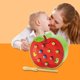 thumbnail image 1 of Juego de madera para atrapar gusanos, juego magnético suave para regalos navideños para niños (manzana), 1 of 6
