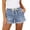 BU1, variant on Women's Elastic High Waisted Jean Shorts Summer Ripped Cut Off Denim Shorts Cuffed Mid Thigh Short Jeans
